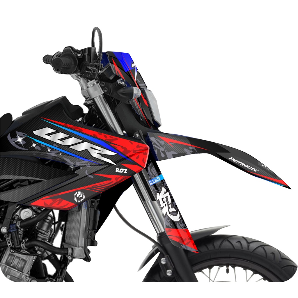 Sticker Stiker Decal Yamaha WR 155 Supermoto Super Glossy Full Body Biru Abu Merah Terbaru