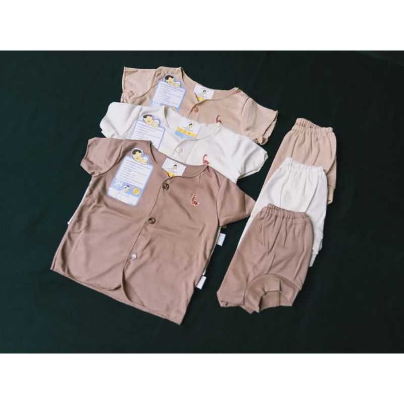 Pakaian baju bayi setelan pendek 3-6 bulan-setelan pendek bayi SNI (babyhai)