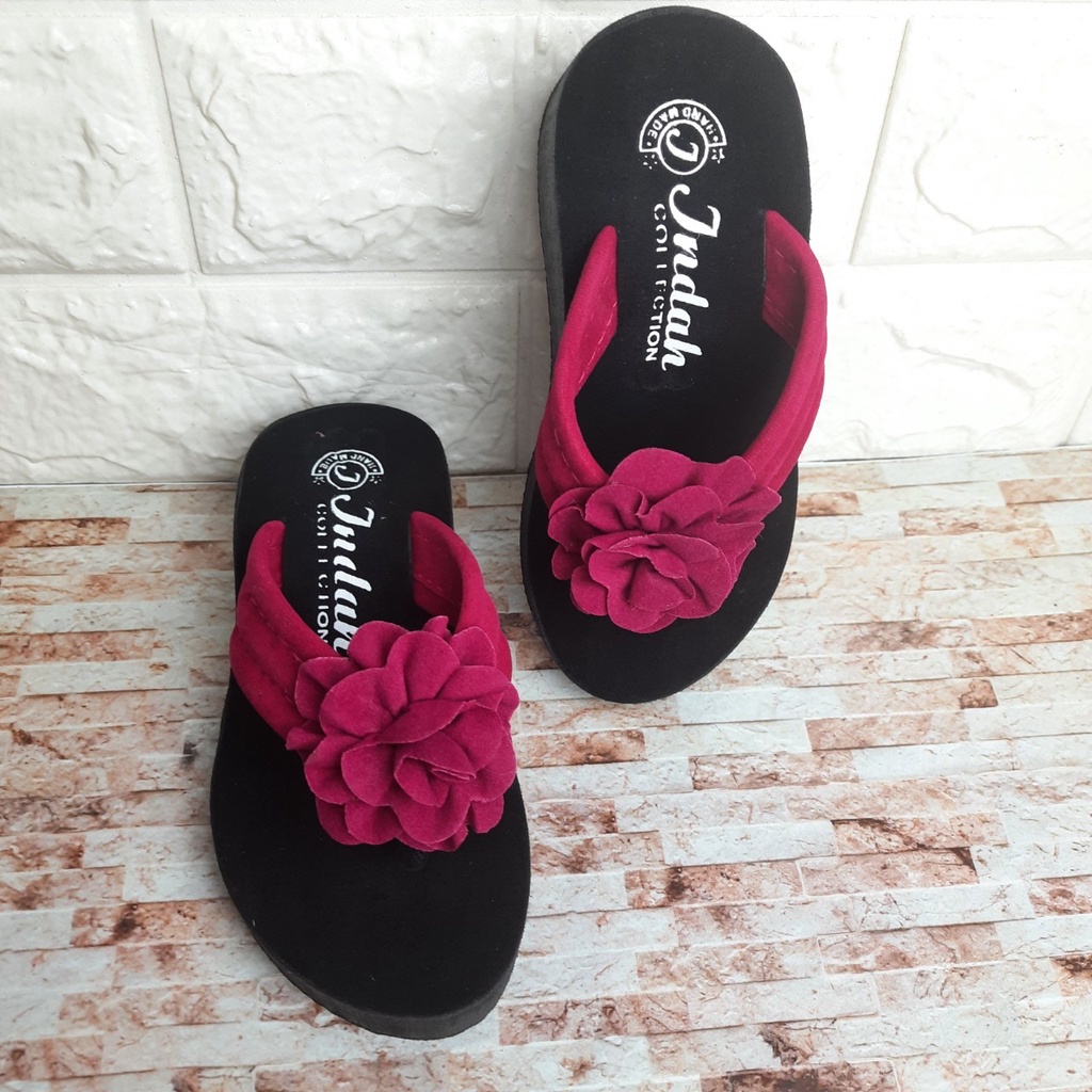 mandirishoesstore-SANDAL SPONS TINGGI HAK BUNGA ANAK 3 4 5 6 7 8 TAHUN KAY01