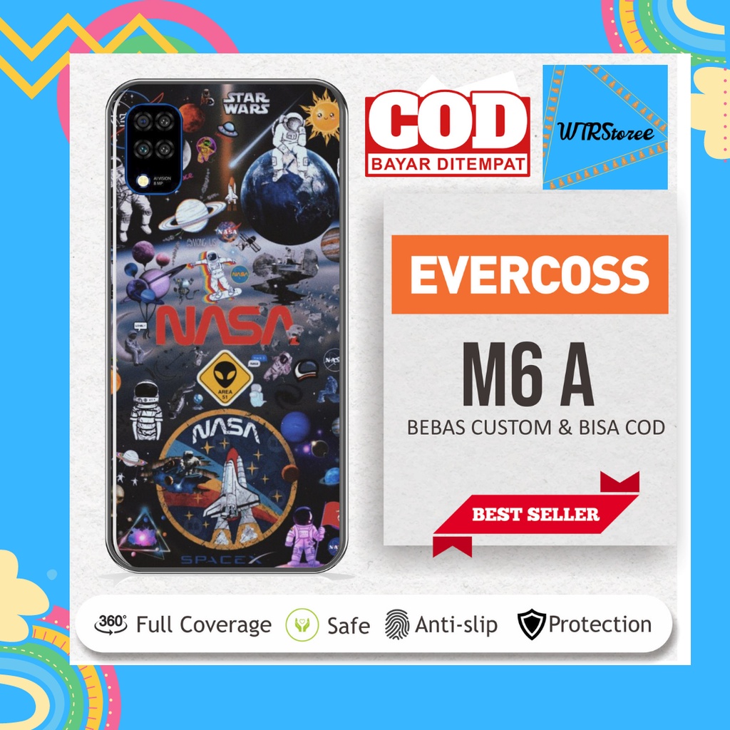 (BELI 1 DAPAT 2) GARSKIN STICKER CASE EVERCOSS M6A NASA BISA CUSTOM - 1AB45