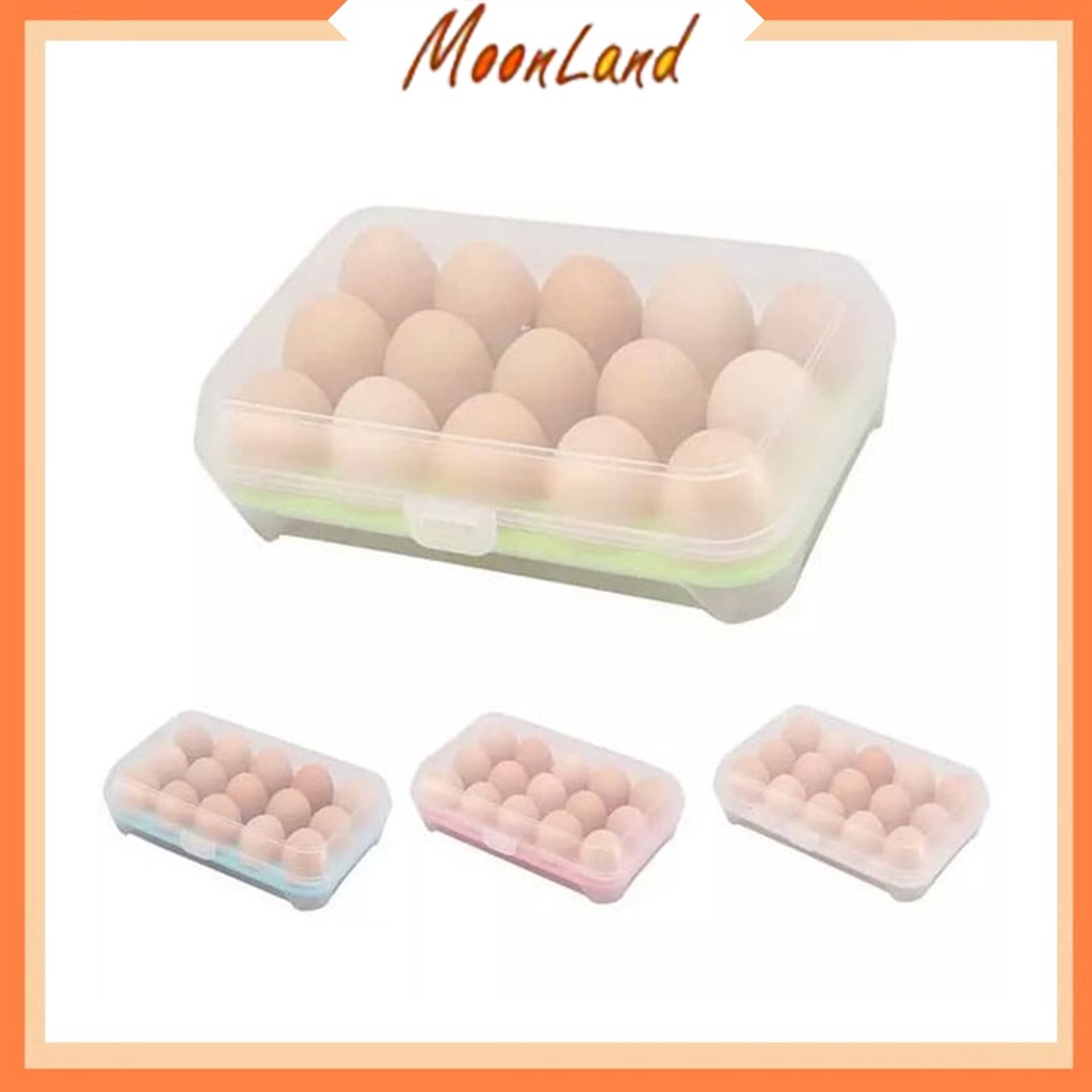 MoonLand 85 Kotak Telur Portable / Box Telur / Egg Box / Tempat Telur Serbaguna 15 sekat