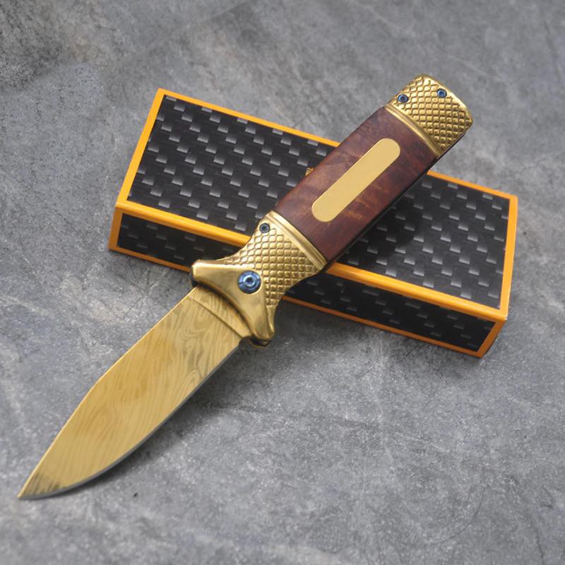CHONGMING PISAU LIPAT OUTDOOR PORTABLE KNIFE SURVIVAL TOOL - CM73 - YELLOW