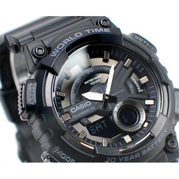 Casio Original  AEQ-110W/BW Jam Tangan Pria - Digital - Karet - G-shock