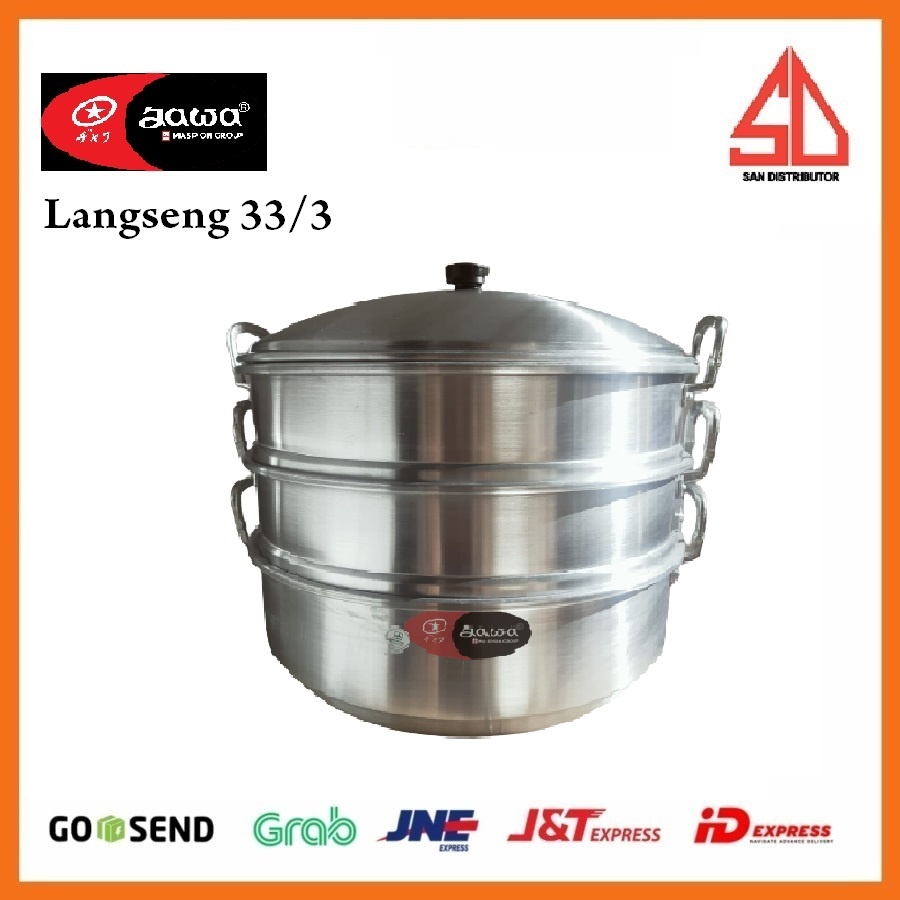 Dandang kukus susun 3 Maspion Djawa Langseng Steamer 33cm Susun 3 / panci kukus 33 cm