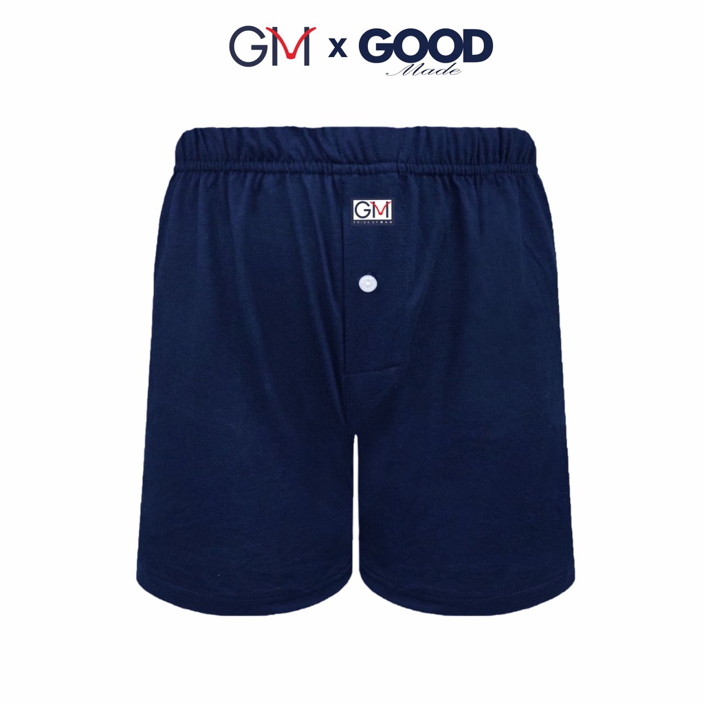 GOOD MADE - Celana Pendek Pria | Boxer Pria Dan Wanita Bahan Catton Kaos Adem Size Jumbo Dengan Kacing | Boxer Pria Dewasa | Navy