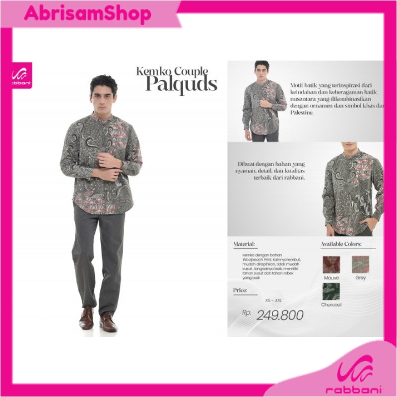 Kemeja Koko Rabbani - Kemko Sarimbit Palquds