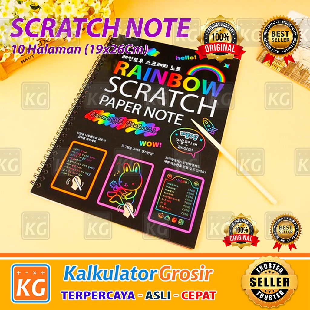 Magic Color Rainbow Scratch Paper Note book 19X26cm Colourful Scratch Note / Mainan Black Cardboard edukasi Scratch Note Magic Buku Gambar Gores Magic Grafiti Paper Note Book