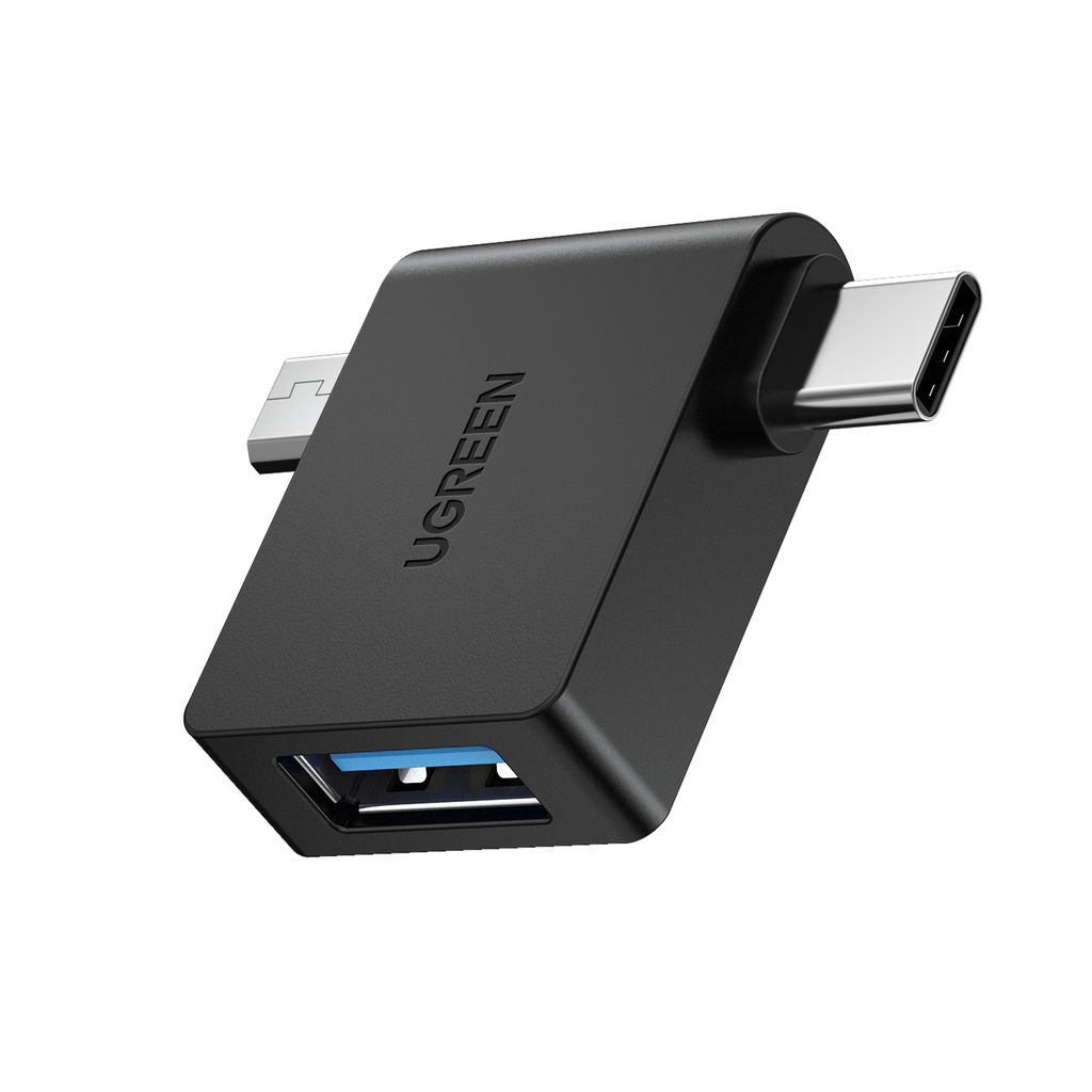 【Stok Produk di Indonesia】Ugreen Kabel Adapter OTG USB 3.0 2in1 Tipe-C Untuk Xiaomi One Plus Huawei OPPO VIVO SAMSUNG Nexus 6P Android