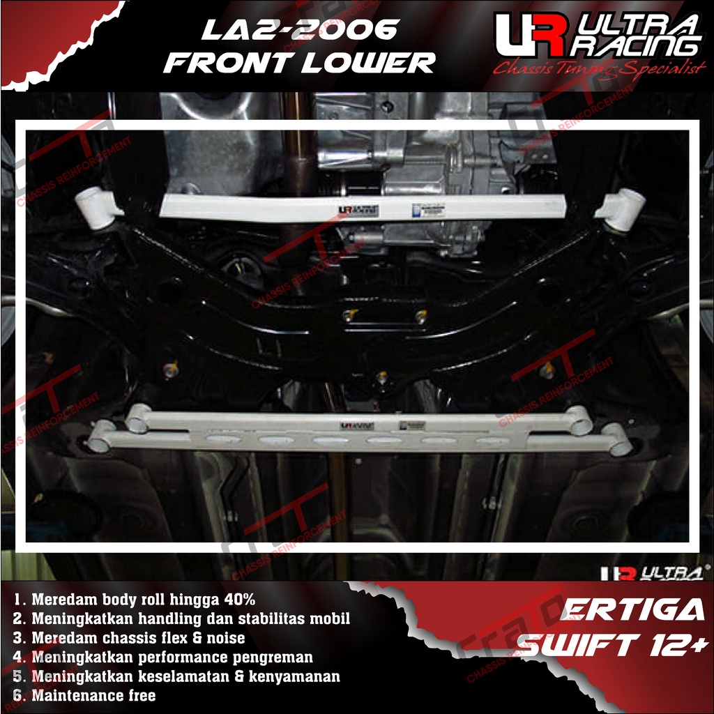 Aksesoris Stabiliser ULTRA RACING Safety Bar - Front Lower Bar 2 Points - Suzuki Ertiga Swift 12+ - 