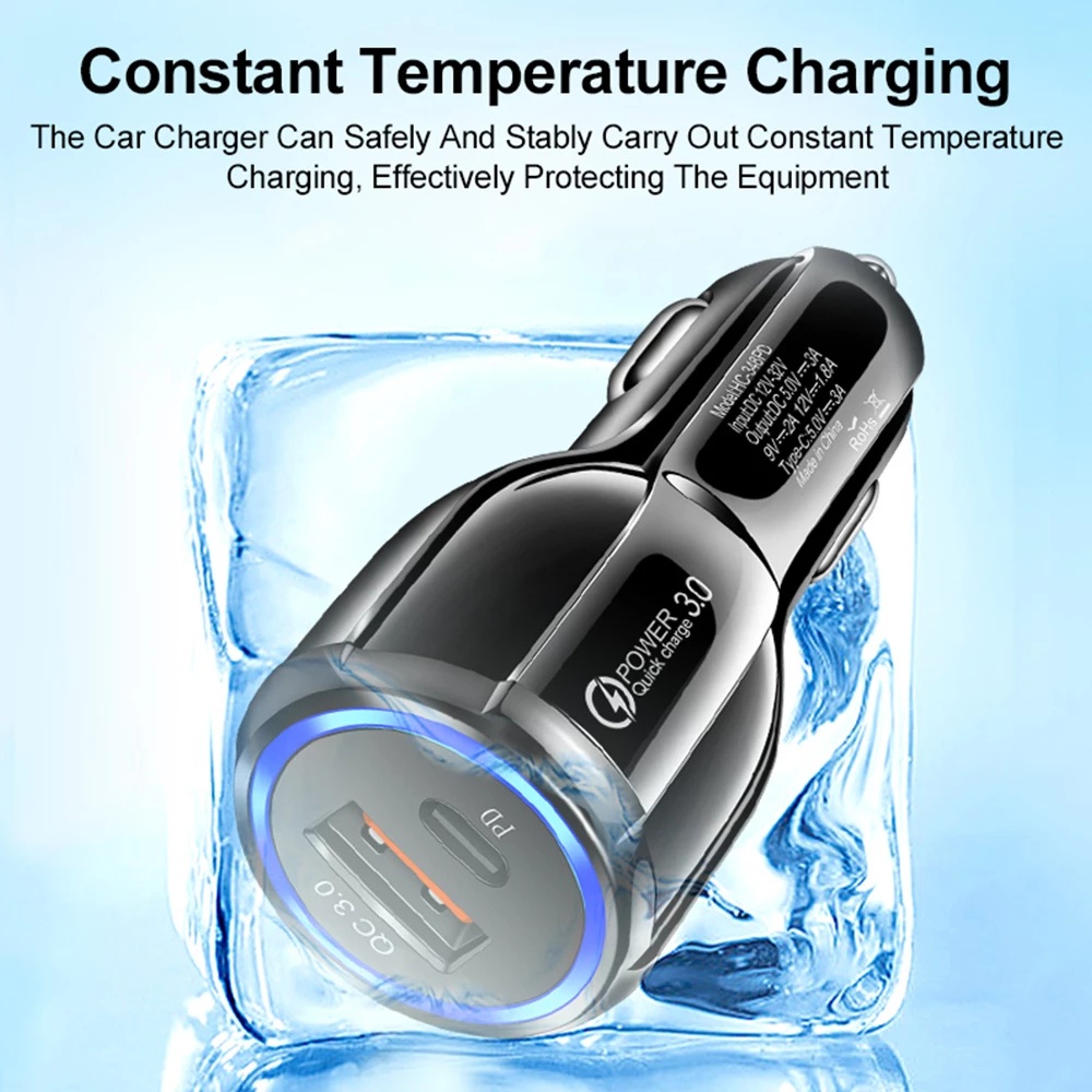 100W Car Charger USB Quick Charge 3.0 Mobile Phone Charger 2 Port USB Fast Car Charging For iPhone 12 11 XR Samsung S10 Car-Charger