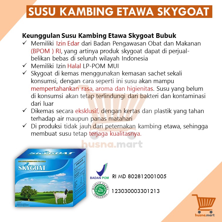 Susu Kambing Etawa Bubuk Original SKYGOAT 1 Box isi 10 Sachet