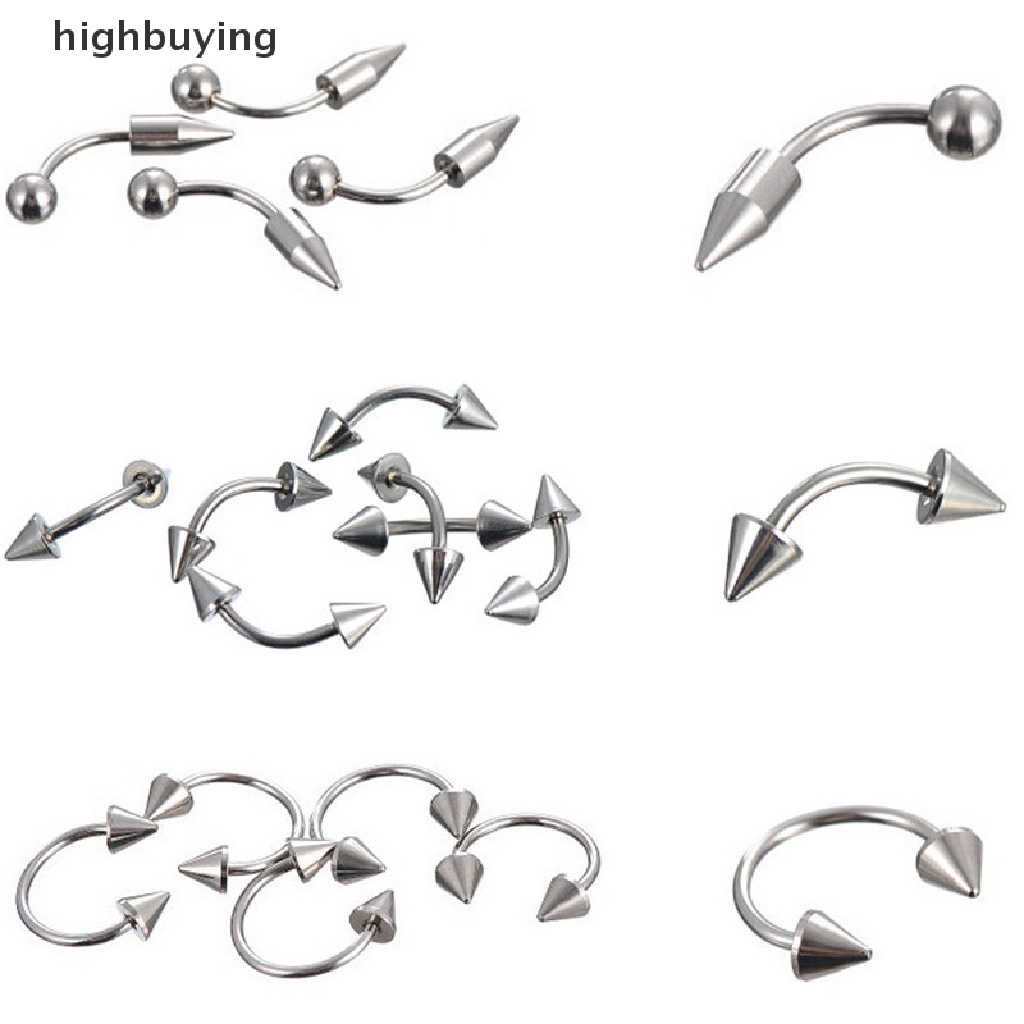 Hbid 60 / 85PCS Anting Tindik Lidah / Alis / Hidung / Perut Bahan Stainless Steel