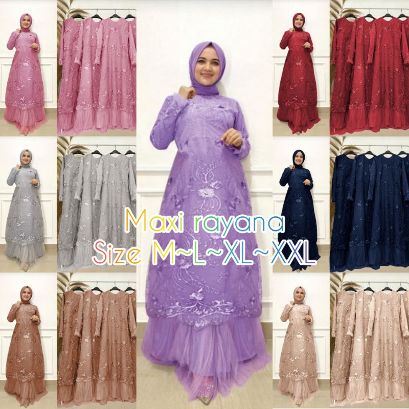BISA COD✅ MAXI RAYANA BUSUI SIZE M-L-XL-XXL / MAXI BRUKAT BUSUI / DRESS TILE MUTIARA / DRESS BRUKAT 
