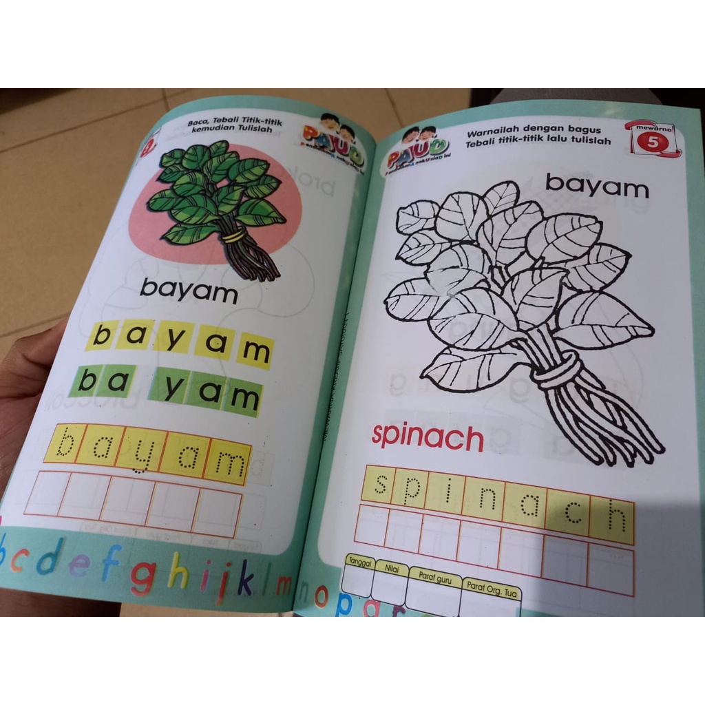 Buku Mewarnai Anak Paud Mewarnai Kreatif Aneka Sayuran Menebali dan Menulis Huruf Serba Jaya (FULL COLOR)