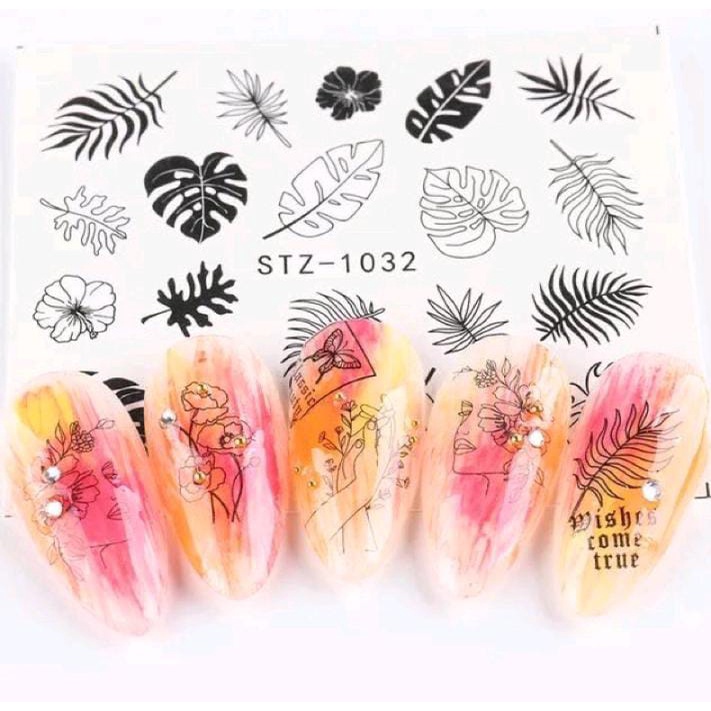 NAIL ART STICKER ABSTRACT FACE TRIBAL FLOWER STIKER BUNGA NAIL ART STICKER / KUKU / KUTEK