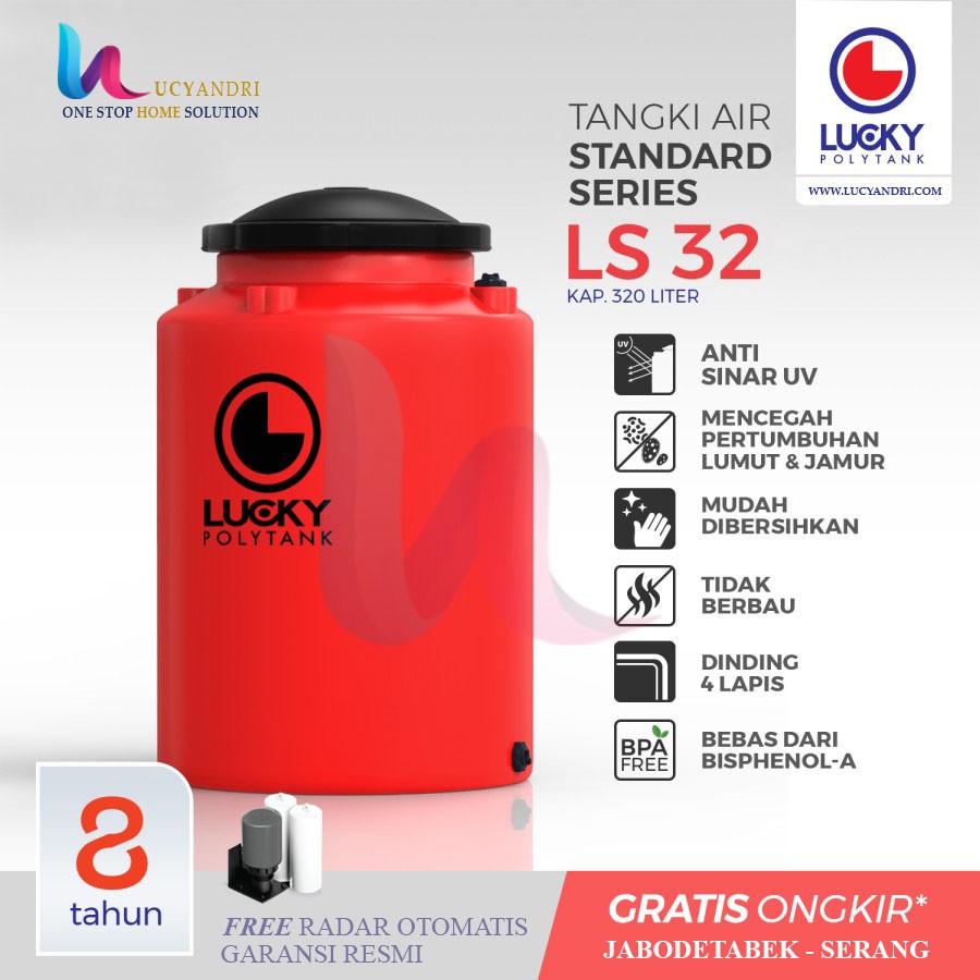 Tangki Air Plastik  LS 350 Polytank Lucky Standard / Toren Air / Tandon Air