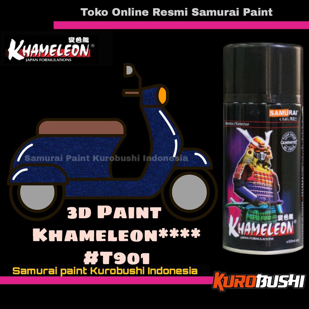 Samurai Paint 3D PAIN KHAMELEON NAVY BLUE T901 Bunglon Wrna Biru Dongker Cat Semprot Aerosol SamuraI