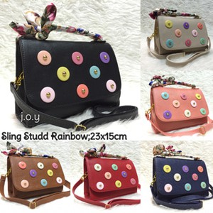 Tas Lokal/Tas Murah/Slingbag/Sling Studd Rainbow
