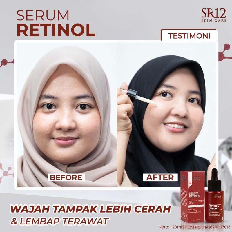 SERUM RETINOL SR12 / MENCERAHKAN / MELEMBABKAN / MENGECILKAN PORI PORI / ANTI AGING / GLOWING BERSINAR