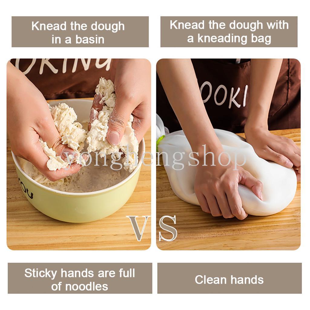 Non Stick Silicone Dough Bag Pastry Flour-mixing Bag Kneading Kantong Adonan Pengaduk Adonan Serbaguna Untuk Roti Dapur DIY Alat Baking Masak Gadget