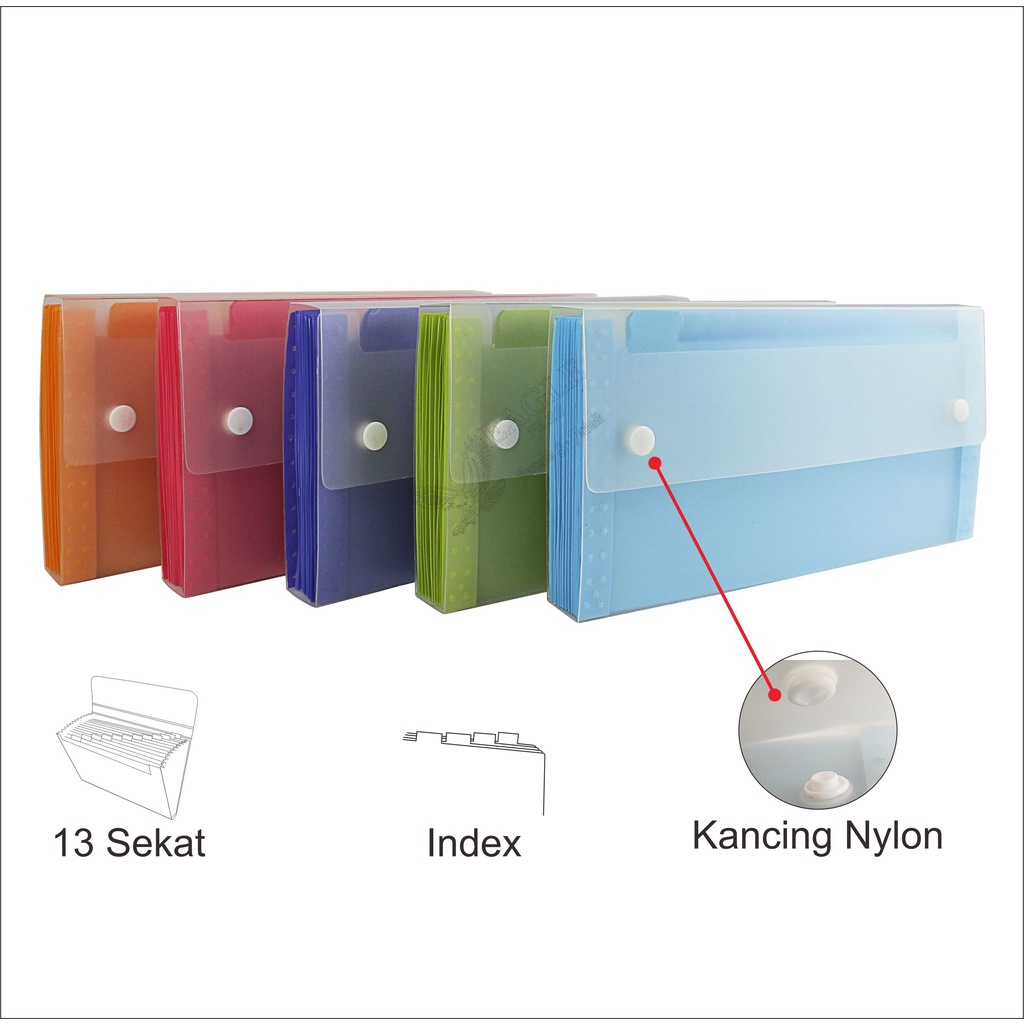 

Expanding File Giro 13 Sekat Dengan Kancing / Map Harmonika Sekat EAGLE FILES