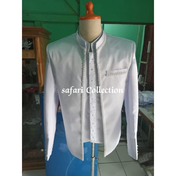 Beskap pengantin full mutiara size XXL -XXXL