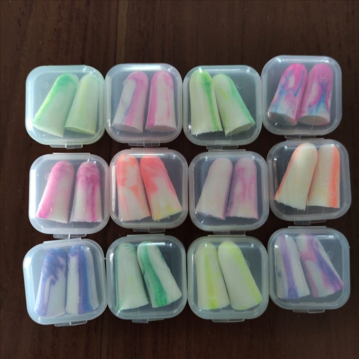 Busa Peredam Suara Ear plug soft foam Anti Noise Protector Ear muff