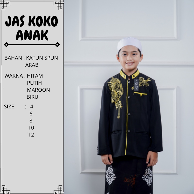 Baju Anak Laki Laki Muslim Jas Koko Bordir