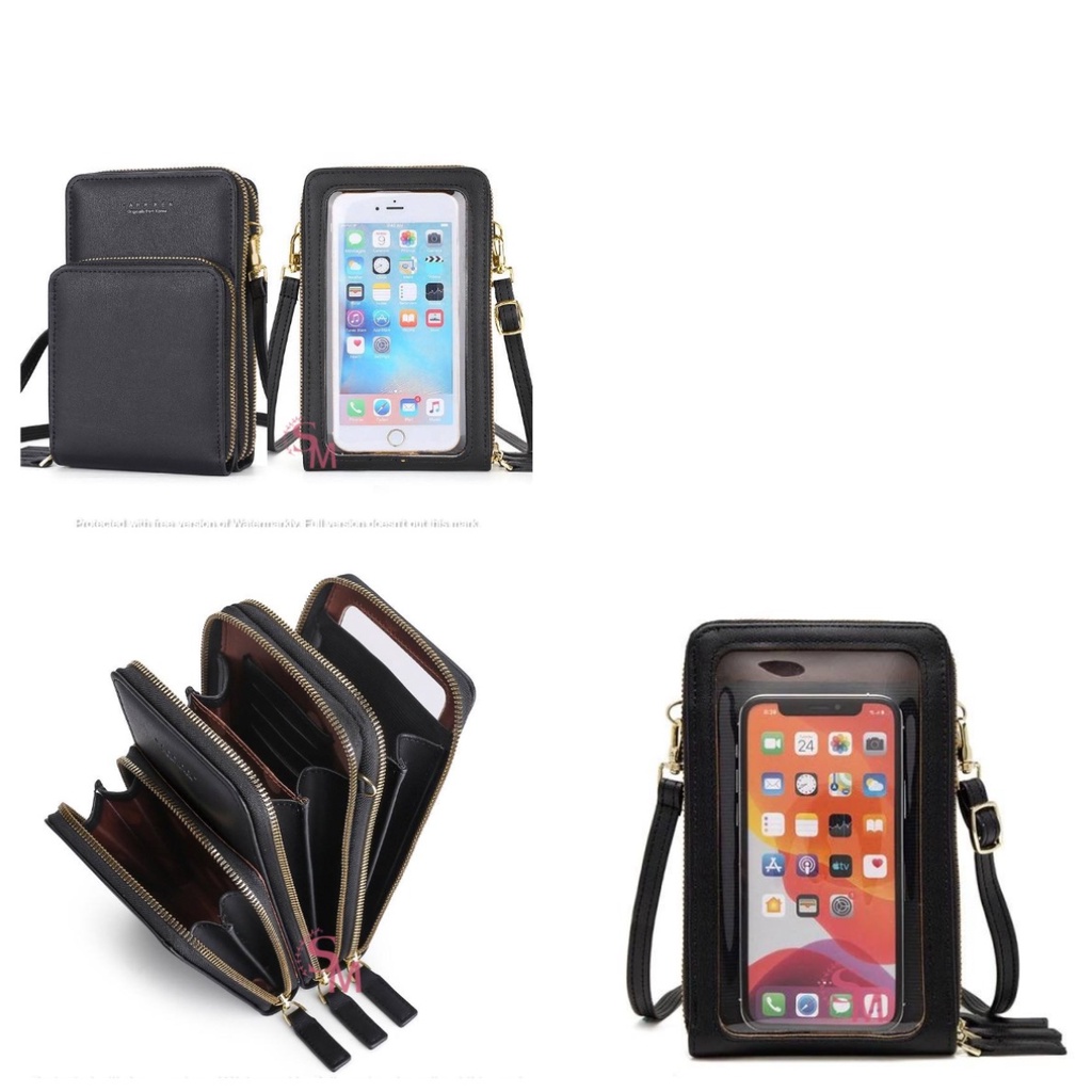 SERBAMAREMA - TAS SELEMPANG WANITA FAIRLY TRANSPARAN TOUCHSCREEN MIKA 3 SLETING DELIYA DOMPET TAS HP