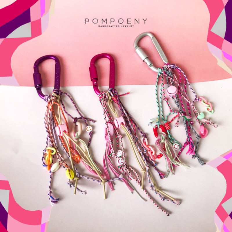 Bag Charm / Carabiner Bag Charm / Tali Tas / Keychain / Bags Charm Handmade  - POMPOENY