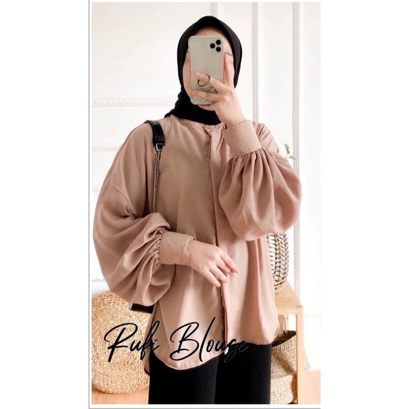 1 KG 6 PCS | RUFI KEMEJA LENGAN BALON /  ATASAN WANITA / JUMBO / KEMEJA WANITA / DEALOVA-RUFI MILO WOLFIS