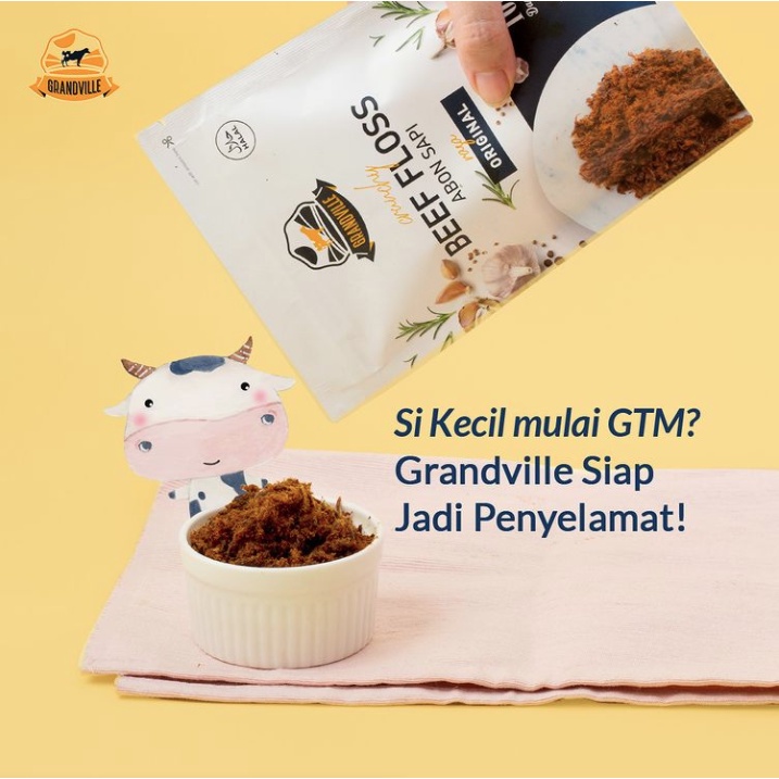 Grandville Abon Sapi Original Spicy / Abon Non MSG / Crunchy Beef Floss 100g