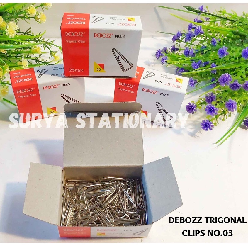 

(PCS) TRIGONAL CLIPS DEBOZZ NO.3 / DEBOZZ Triagonal Clips No.3 / Penjepit Kertas DEBOZZ