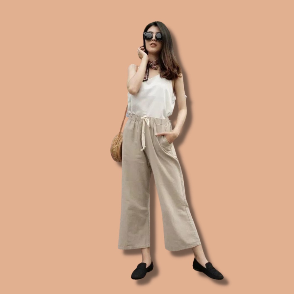 Celana Kulot Katun Wanita Kulot Korean Style Celana Kulot Bahan Katun Celana Kulot Terbaru