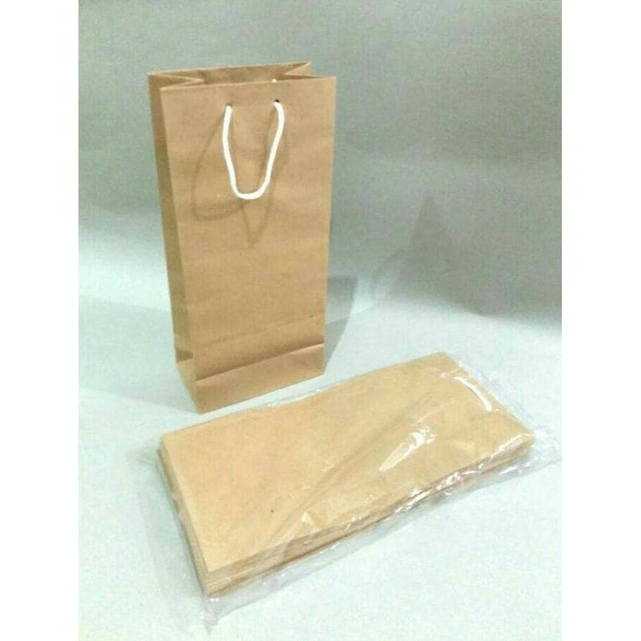 

Tas Jinjing Paperbag Botol Kertas Coklat Polos