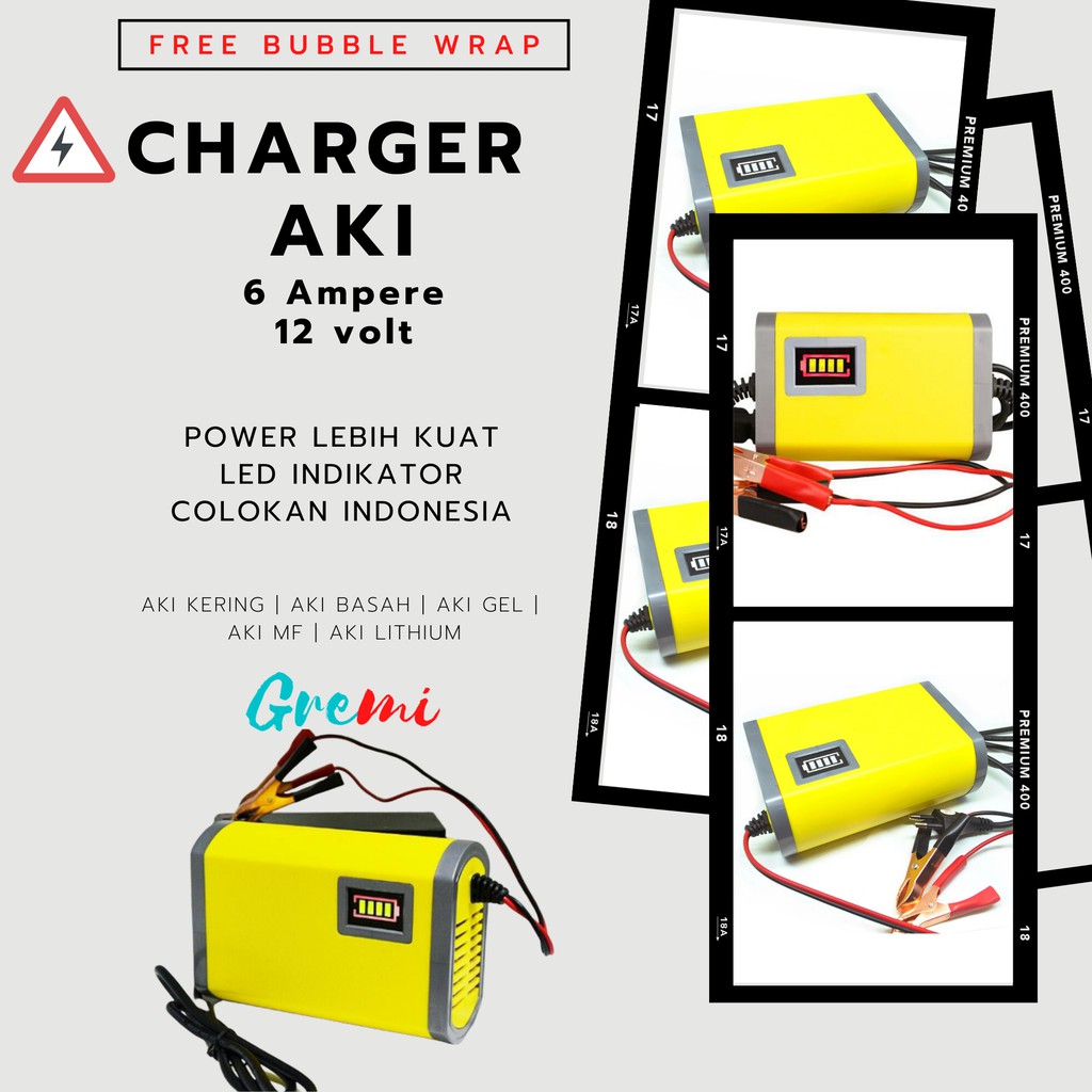 Charger Accu 6A 12V Carger Aki 6A Casan Accu 6A 12V Charger Aki Alat Cas Aki