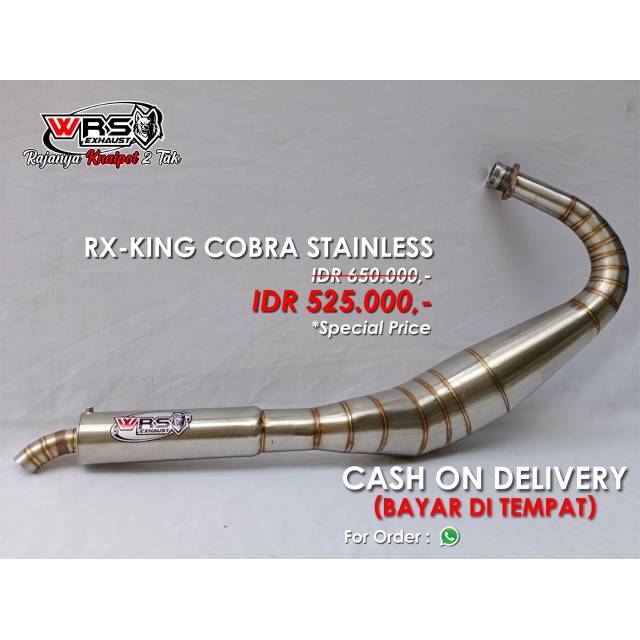 Knalpot Rx King Kolong Cobra Stenlis Original WRS Suara Garing Ngencring ..
