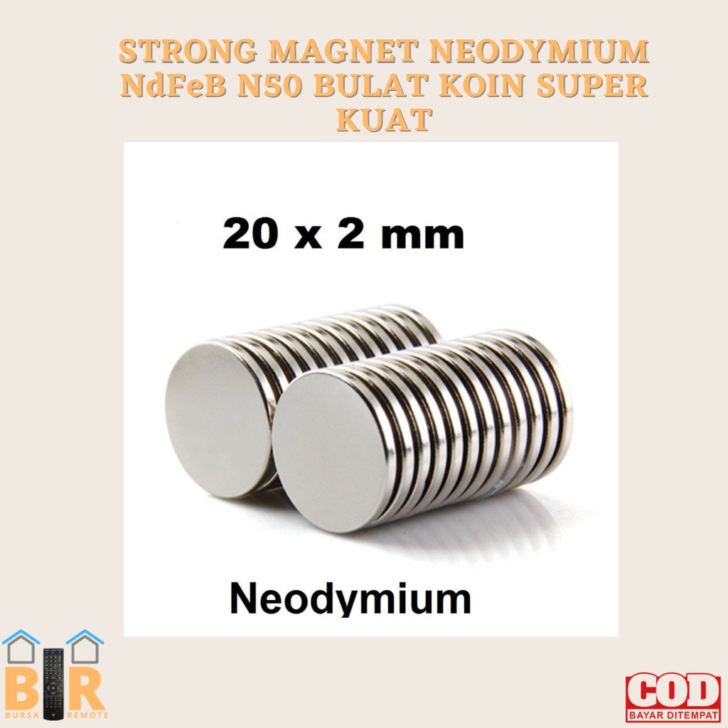 STRONG MAGNET NEODYMIUM NdFeB N50 BULAT KOIN SUPER magnet