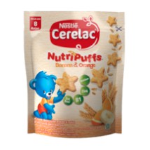 Nestle Nutripuff Banana & Orange (Cemilan MPASI Bayi 8 bulan ke atas)
