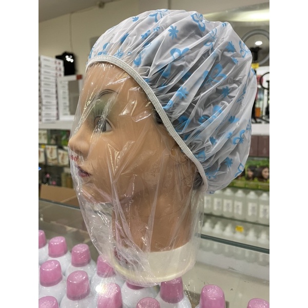 Shower Cap Motif Bahan Plastik Tebal