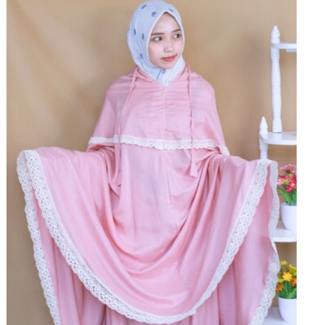 Mukena 2in1 resleting traveling Rayon Premium jumbo dewasa - raaya