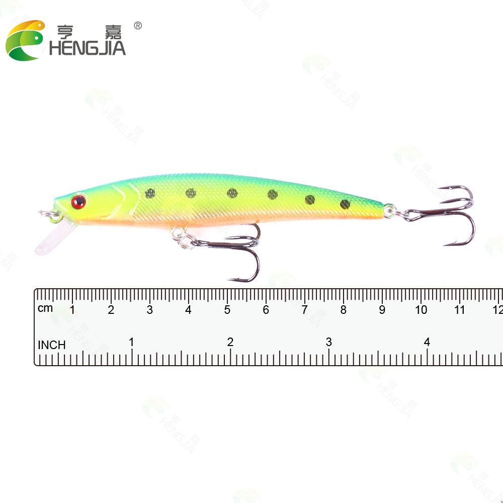 Hengjia 8pcs Umpan Pancing Fishing Lure 3D Eyes Hardlure Tiruan Bentuk Ikan Kecil 9.5cm 8.2cm Fake Bait Dengan 2 Kail