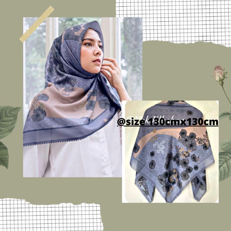 NEW JILBAB HIJAB VOAL MOTIF SYAR'I 130X130 PREMIUM SQUARE LASERCUT KERUDUNG SEGI EMPAT-WB UNGU