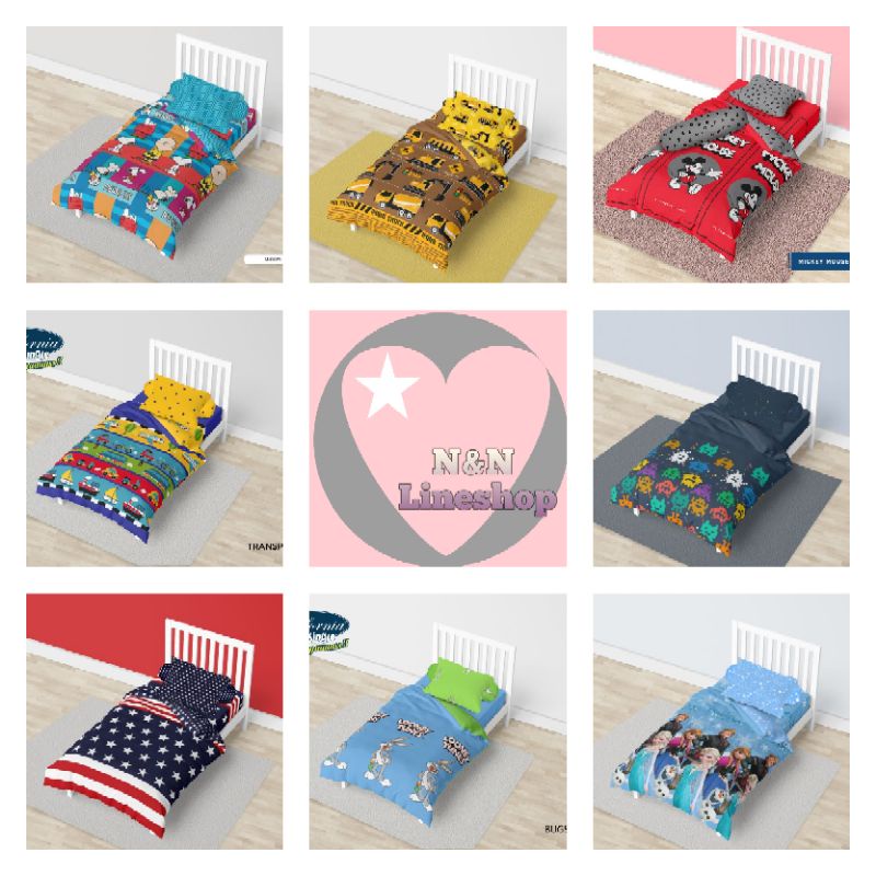 CALIFORNIA - SPREI SINGLE CALIFORNIA 100X200 MOTIF DEWASA & KARAKTER