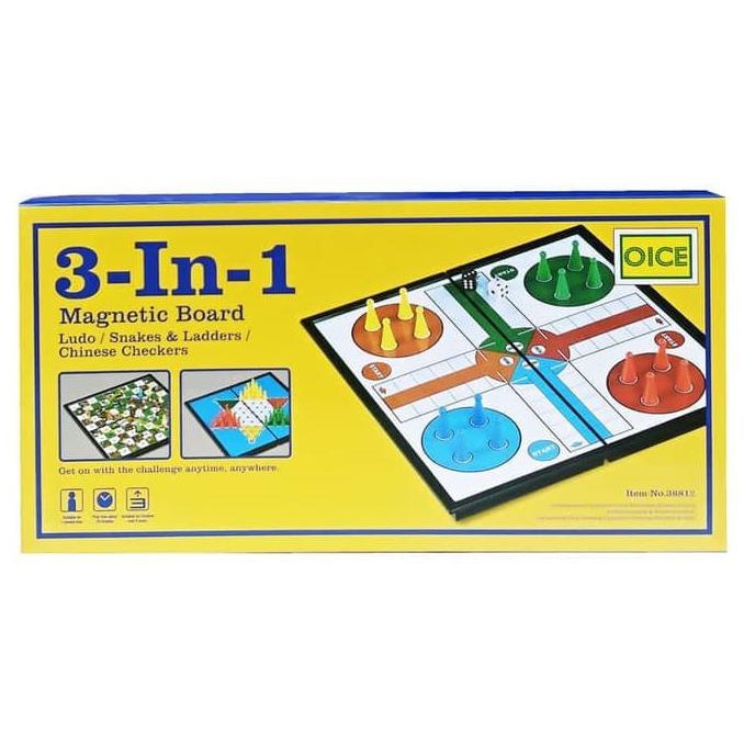 TERMUR@H Mainan ludo magnet board 3in1 LUDO ULAR TANGGA DAN chinese checkers