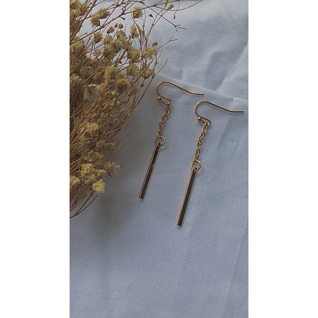 ➰CKK➰ Anting Gantung FA19 Rantai Panjang Warna Gold 5.3cm untuk Wanita