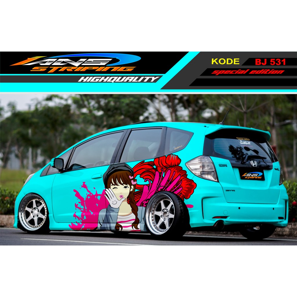 DECAL STICKER MOBIL JAZZ BRIO YARIS SWIFT AGYA / STIKER MOBIL ANIME CEWEK / STIKER MOBIL TERBARU