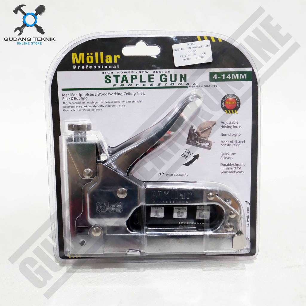 Staples Gun Mollar 3 in 1 - Hekter Staples Tembak Jok Paku Tembak Manual Hand Tacker