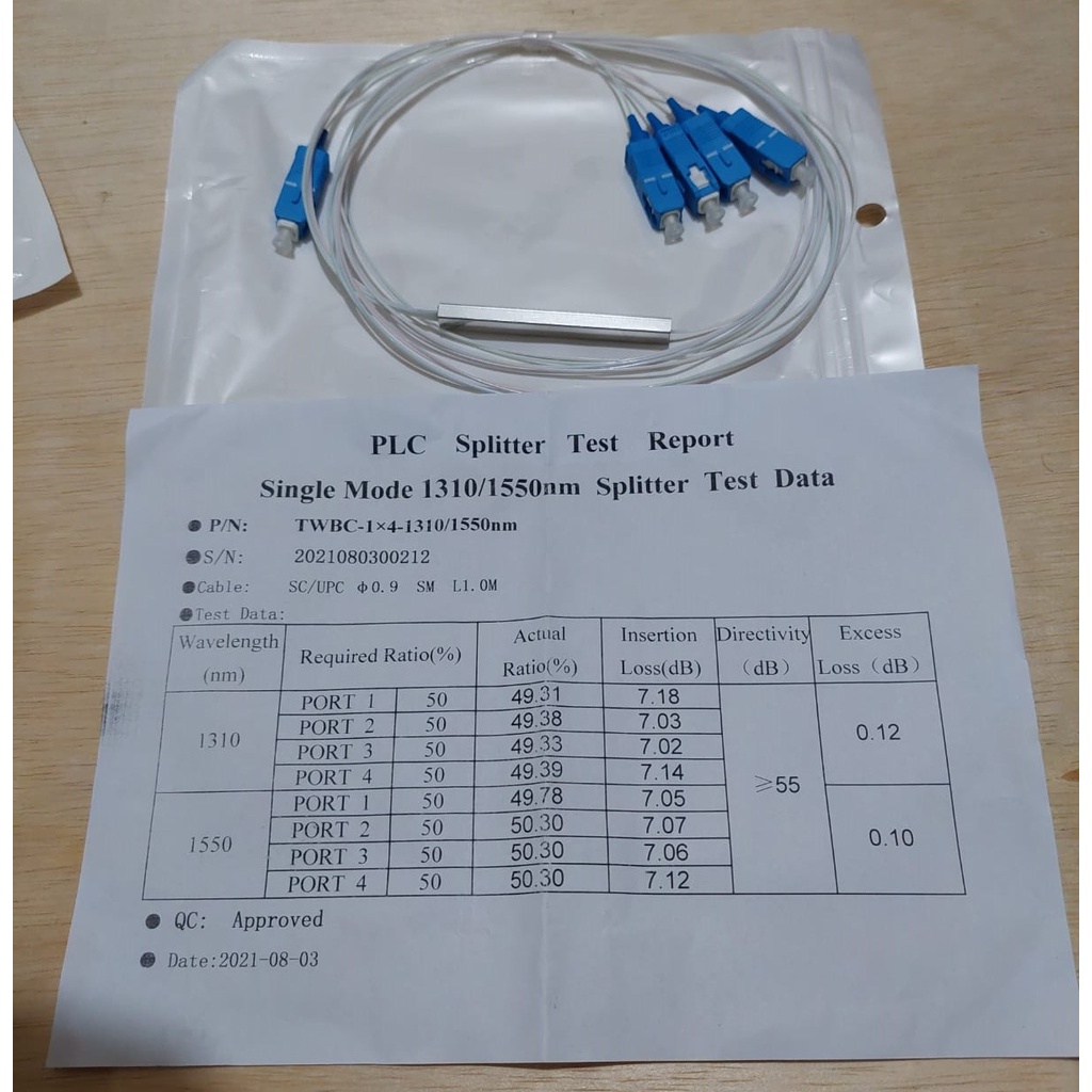 Splitter 1:4 SC UPC /PLC spliter micro 1:4 SC UPC /Fiber optik/FO passive Splitter