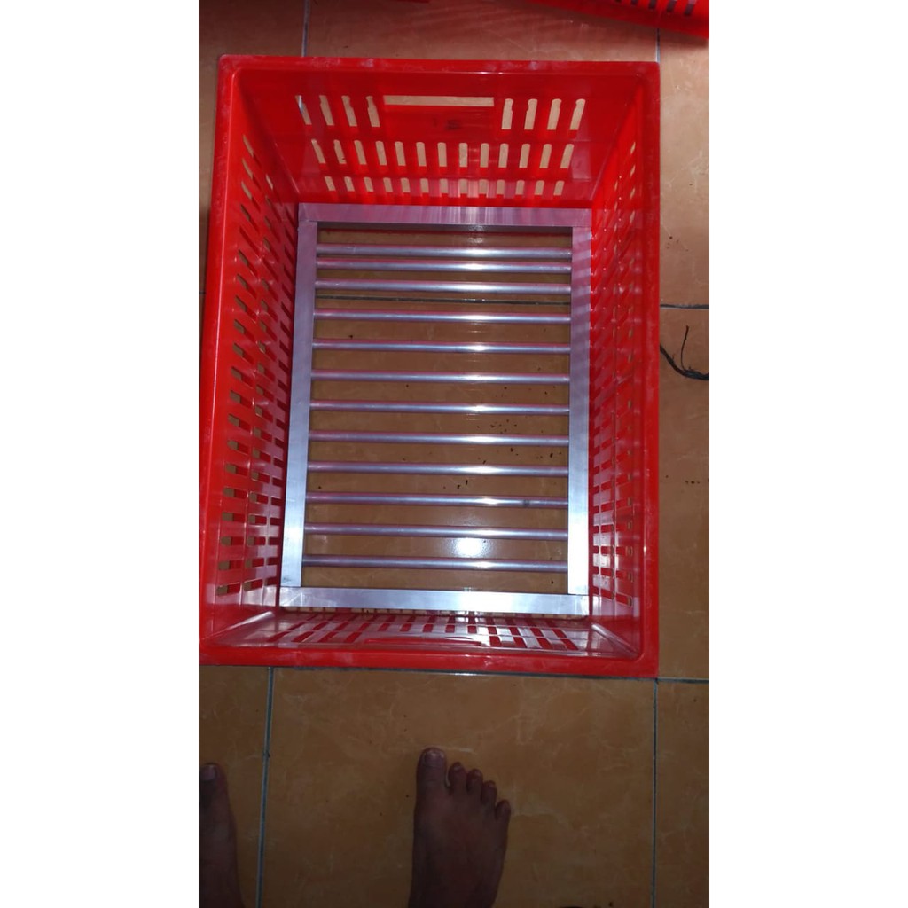 Alat sortir lele alumunium pengganti bak sortir ember sortir lele. keranjang blm termasuk